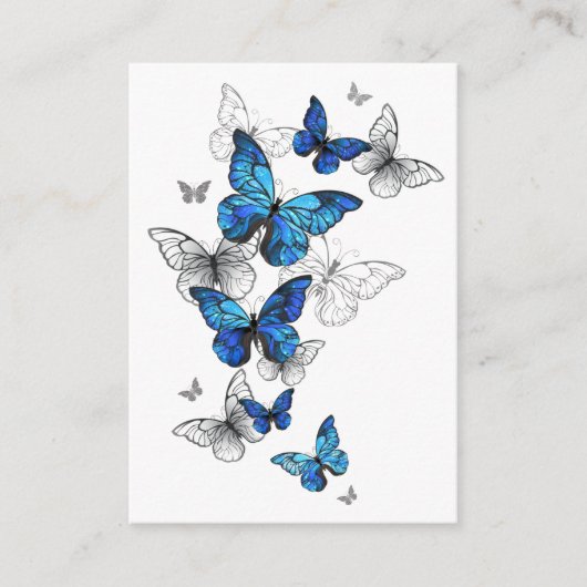 Blauwe Vliegende Vlinders Morpho Advieskaart (Voorkant)