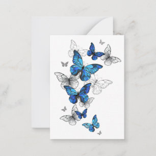 Blauwe Vliegende Vlinders Morpho Advieskaart