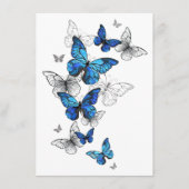 Blauwe Vliegende Vlinders Morpho Advieskaart (Voorkant)