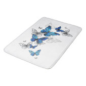 Blauwe Vliegende Vlinders Morpho Badmat (Gekanteld)