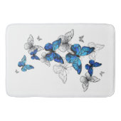 Blauwe Vliegende Vlinders Morpho Badmat (Voorkant)
