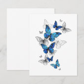 Blauwe Vliegende Vlinders Morpho Bedankkaart (Voorkant / Achterkant)