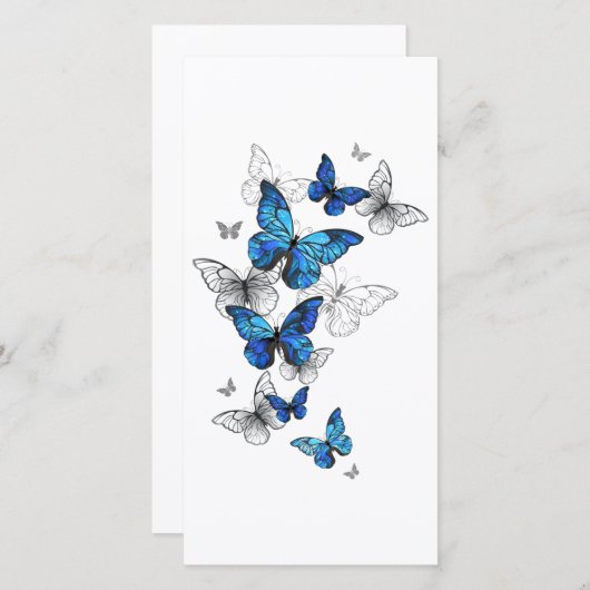 Blauwe Vliegende Vlinders Morpho Bedankkaart (Voorkant / Achterkant)