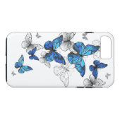Blauwe Vliegende Vlinders Morpho Case-Mate iPhone Case (Achterkant (Horizontaal))