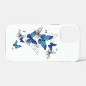 Blauwe Vliegende Vlinders Morpho Case-Mate iPhone Case (Achterkant (horizontaal))