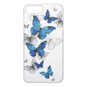 Blauwe Vliegende Vlinders Morpho Case-Mate iPhone Case (Achterkant)