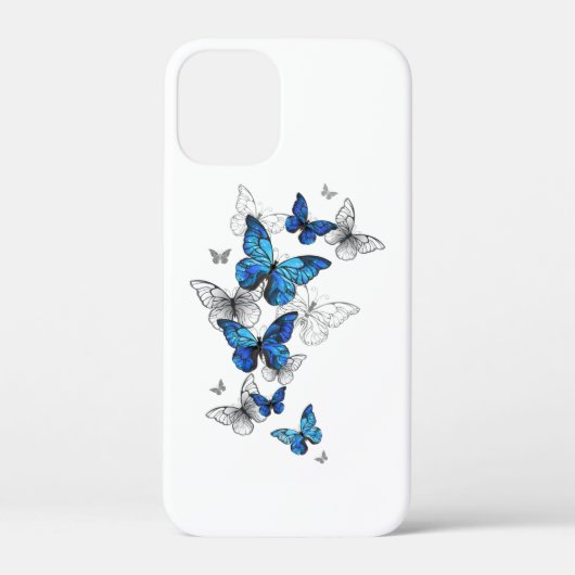 Blauwe Vliegende Vlinders Morpho Case-Mate iPhone Case (Achterkant)