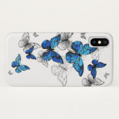 Blauwe Vliegende Vlinders Morpho Case-Mate iPhone Case (Achterkant (horizontaal))