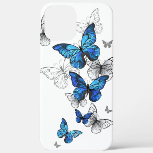Blauwe Vliegende Vlinders Morpho Case-Mate iPhone Case (Achterkant)