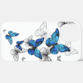 Blauwe Vliegende Vlinders Morpho Case-Mate iPhone Case (Achterkant / Rechts)
