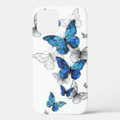 Blauwe Vliegende Vlinders Morpho Case-Mate iPhone Case (Achterkant)