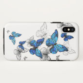 Blauwe Vliegende Vlinders Morpho Case-Mate iPhone Case (Achterkant (horizontaal))