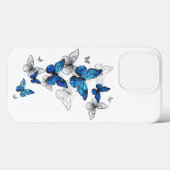Blauwe Vliegende Vlinders Morpho Case-Mate iPhone Case (Achterkant (horizontaal))