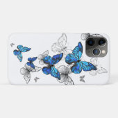 Blauwe Vliegende Vlinders Morpho Case-Mate iPhone Case (Achterkant (horizontaal))