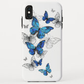Blauwe Vliegende Vlinders Morpho Case-Mate iPhone Case (Achterkant)