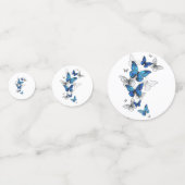 Blauwe Vliegende Vlinders Morpho Confetti (Voorkanten)
