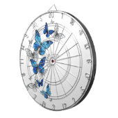 Blauwe Vliegende Vlinders Morpho Dartbord (Voorkant Rechts)