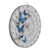 Blauwe Vliegende Vlinders Morpho Dartbord (Voorkant Links)