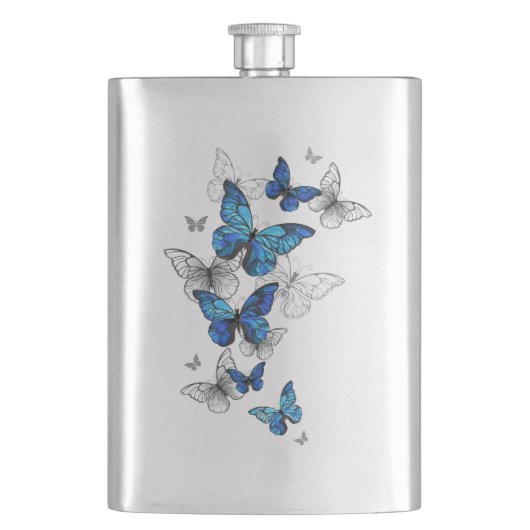 Blauwe Vliegende Vlinders Morpho Flacon (Voorkant)