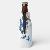 Blauwe Vliegende Vlinders Morpho Flesjeskoeler (Fles Achterkant)