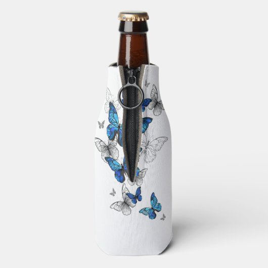 Blauwe Vliegende Vlinders Morpho Flesjeskoeler (Fles Achterkant)