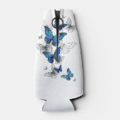 Blauwe Vliegende Vlinders Morpho Flesjeskoeler (Achterkant)