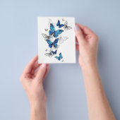 Blauwe Vliegende Vlinders Morpho Flyer (Hand)