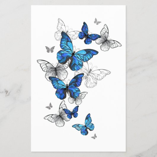 Blauwe Vliegende Vlinders Morpho Flyer (Voorkant)
