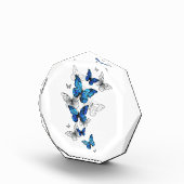 Blauwe Vliegende Vlinders Morpho Fotoblokken (Rechts)