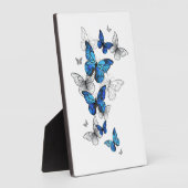 Blauwe Vliegende Vlinders Morpho Fotoplaat (Zijkant)