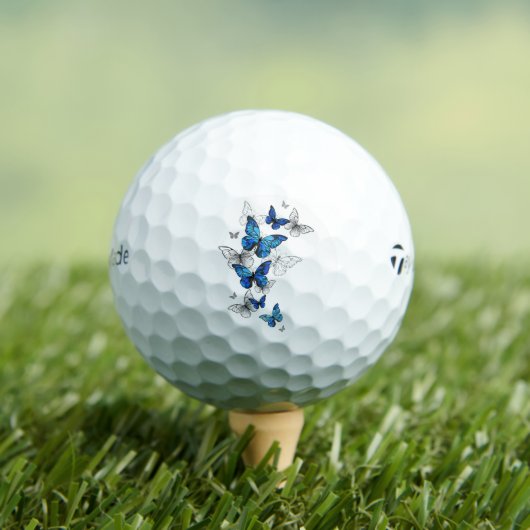 Blauwe Vliegende Vlinders Morpho Golfballen (Insitu Shirt)