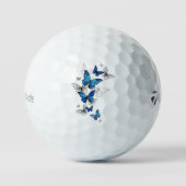 Blauwe Vliegende Vlinders Morpho Golfballen (Voorkant)