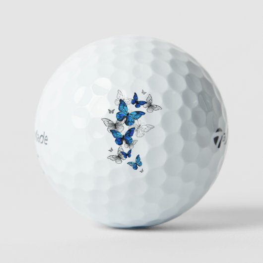 Blauwe Vliegende Vlinders Morpho Golfballen (Voorkant)