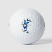 Blauwe Vliegende Vlinders Morpho Golfballen (Voorkant)