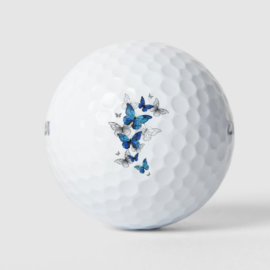 Blauwe Vliegende Vlinders Morpho Golfballen (Voorkant)