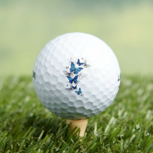 Blauwe Vliegende Vlinders Morpho Golfballen (Insitu Shirt)