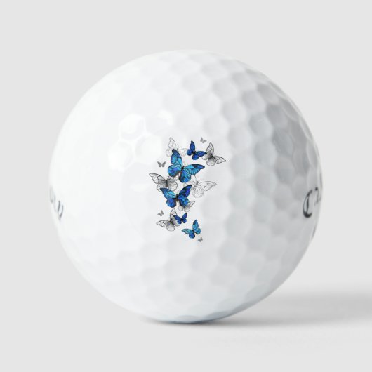 Blauwe Vliegende Vlinders Morpho Golfballen (Voorkant)