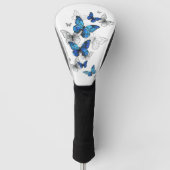 Blauwe Vliegende Vlinders Morpho Golfheadcover (Voorkant)