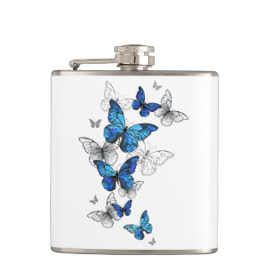 Blauwe Vliegende Vlinders Morpho Heupfles