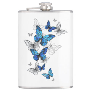 Blauwe Vliegende Vlinders Morpho Heupfles
