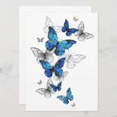 Blauwe Vliegende Vlinders Morpho Kaart (Voorkant / Achterkant)