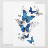 Blauwe Vliegende Vlinders Morpho Kaart (Voorkant / Achterkant)
