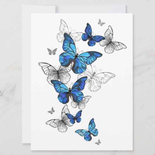 Blauwe Vliegende Vlinders Morpho Kaart (Voorkant)
