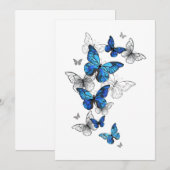 Blauwe Vliegende Vlinders Morpho Kaart (Voorkant / Achterkant)