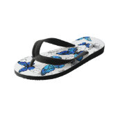 Blauwe Vliegende Vlinders Morpho Kinder Teenslippers (Schuin)