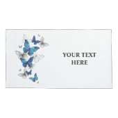 Blauwe Vliegende Vlinders Morpho Kussensloop (Achterkant)