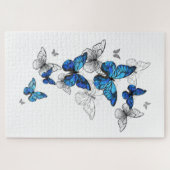 Blauwe Vliegende Vlinders Morpho Legpuzzel (Horizontaal)