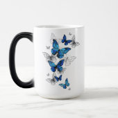 Blauwe Vliegende Vlinders Morpho Magische Mok (Links)