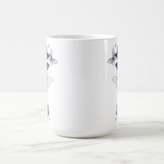 Blauwe Vliegende Vlinders Morpho Magische Mok (Midden)