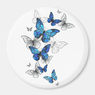 Blauwe Vliegende Vlinders Morpho Magneet